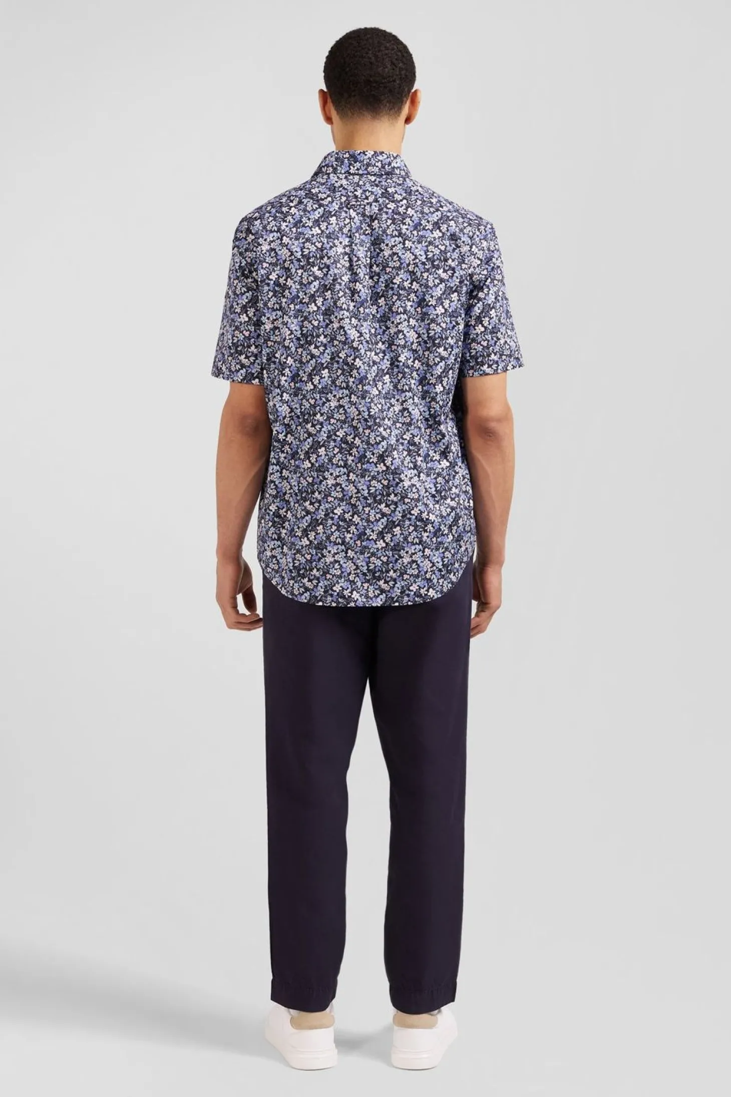 Chemisette En Coton Imprime Marine Coupe Regular