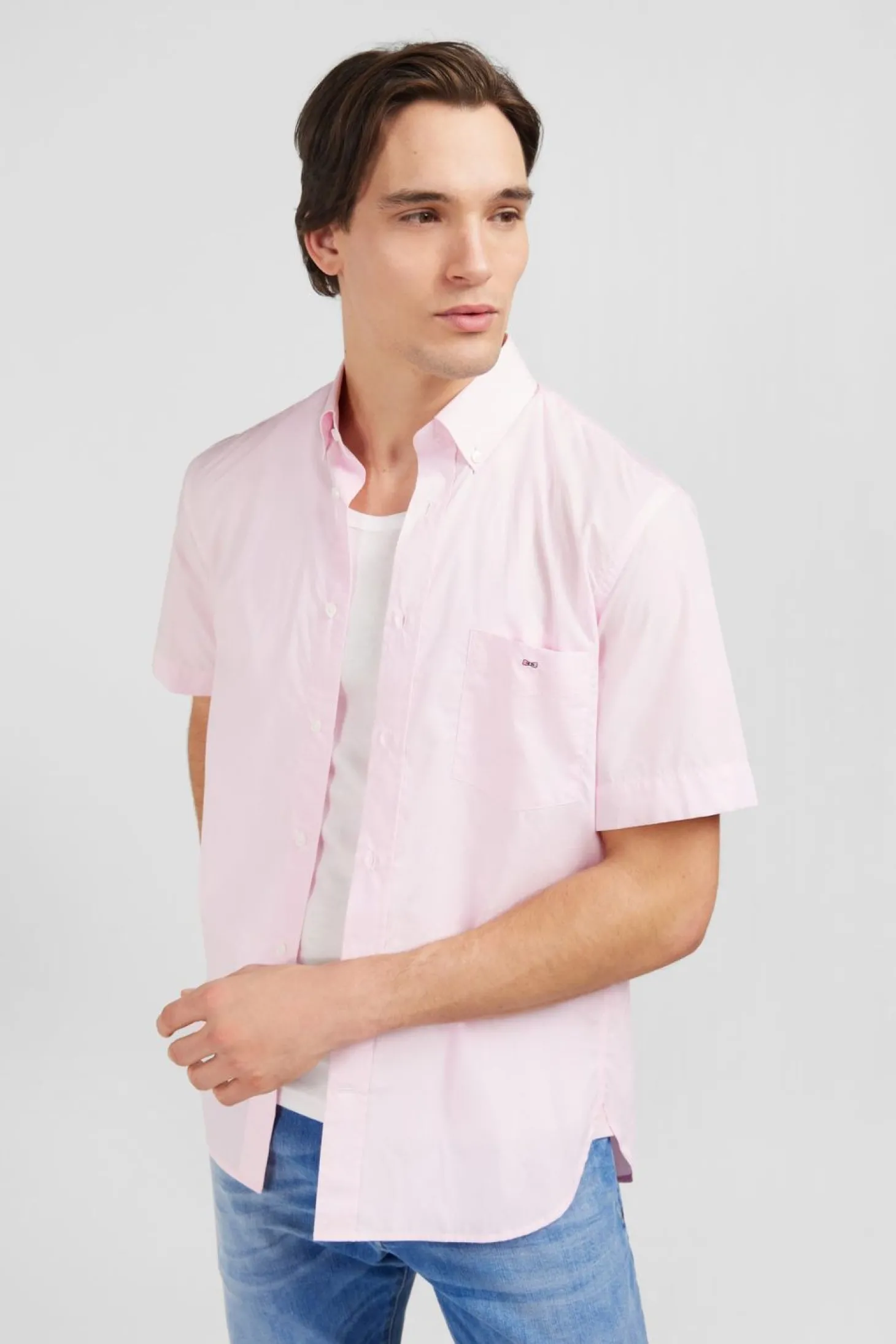 Chemisette Rose En Coton Dobby