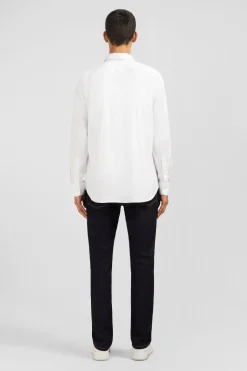 Chemise Unie Blanche En Coton Coupe Classique