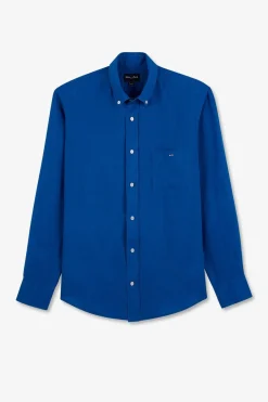 Chemise Unie Bleue En Lin