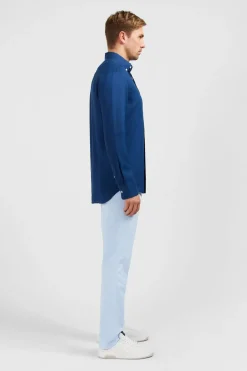 Chemise Unie Bleue En Lin
