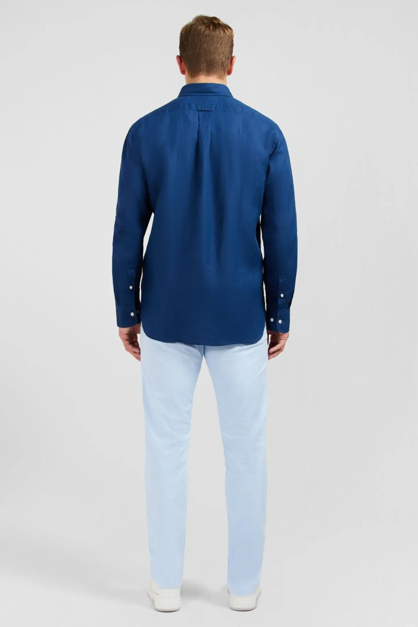Chemise Unie Bleue En Lin