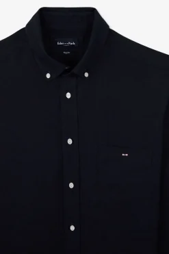 Chemise Unie Bleu Marine En Lin
