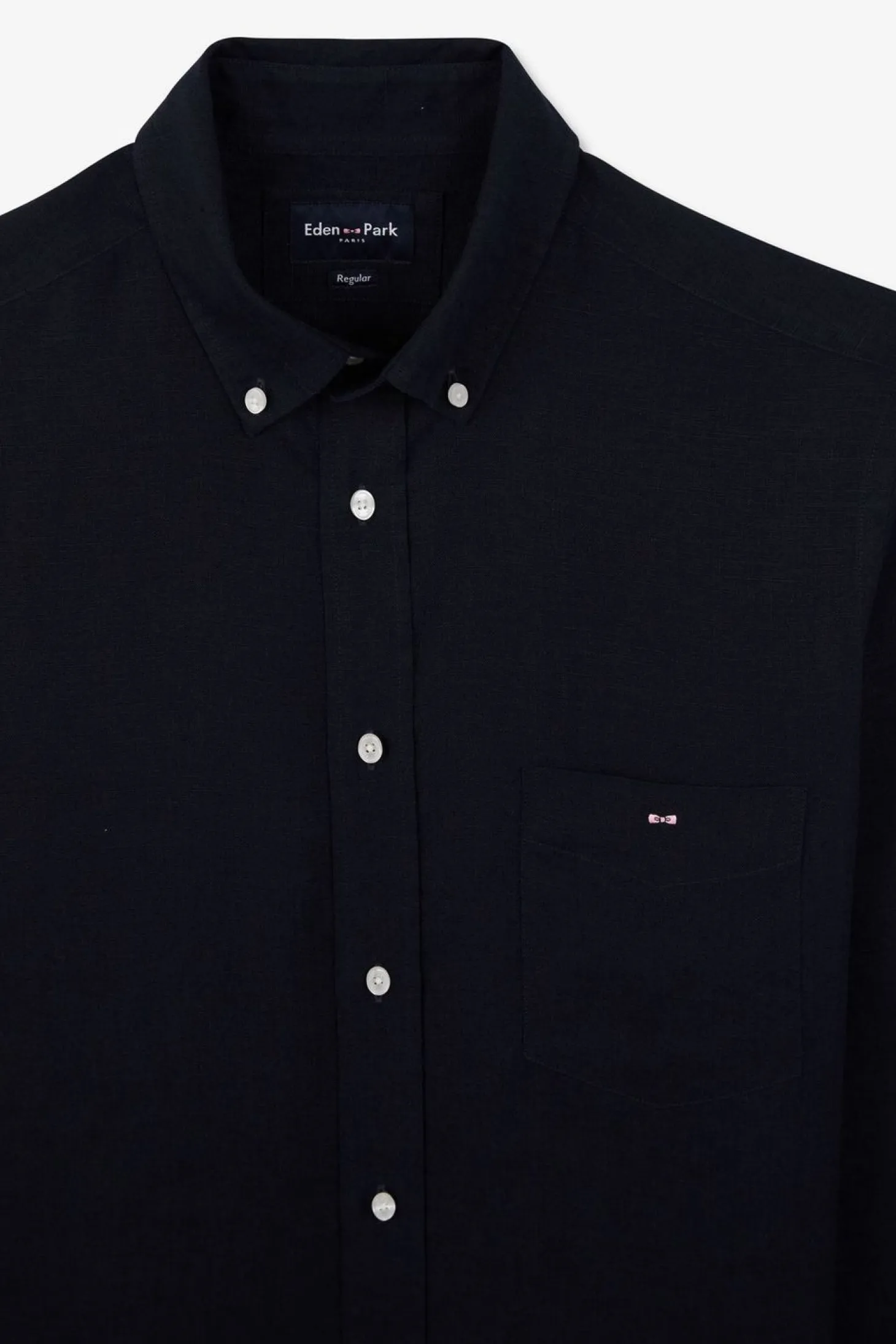 Chemise Unie Bleu Marine En Lin