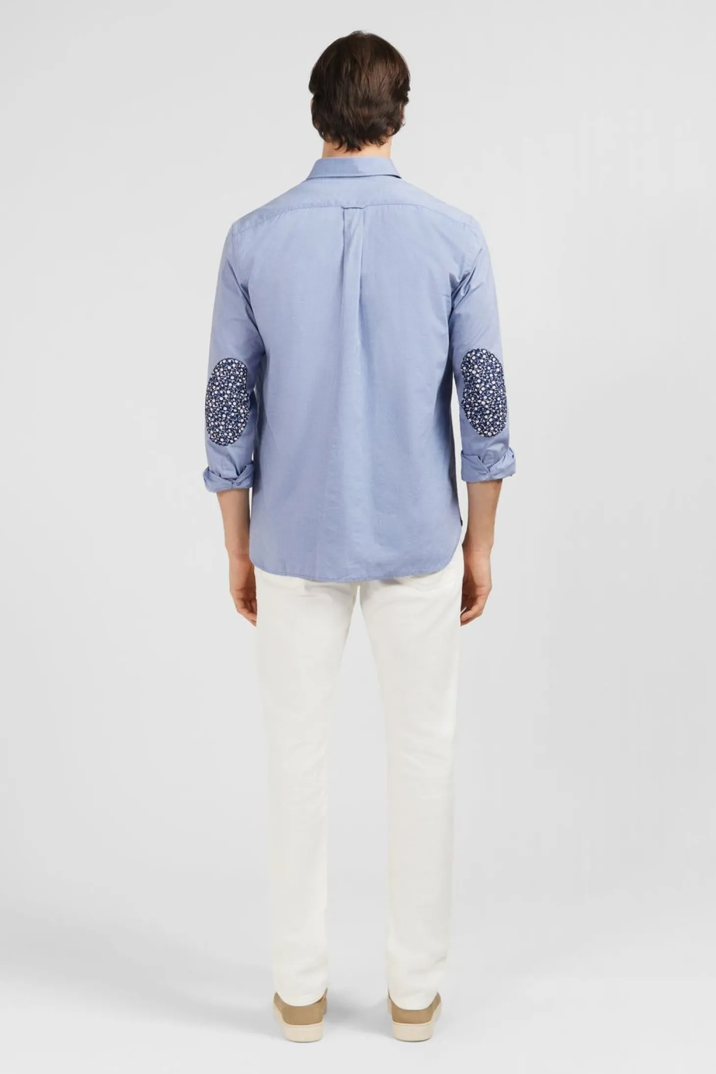 Chemise Unie Ciel En Coton Coupe Classique
