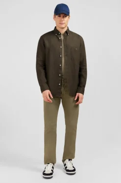 Chemise Unie Kaki En Lin