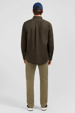 Chemise Unie Kaki En Lin