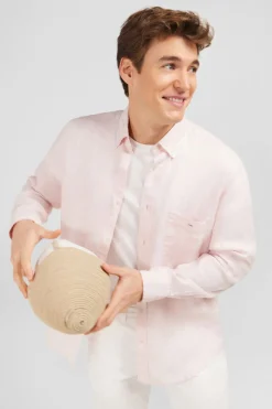 Chemise Unie Rose En Lin
