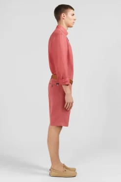 Chemise Unie Rouge Brique En Lin