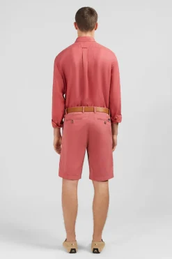 Chemise Unie Rouge Brique En Lin