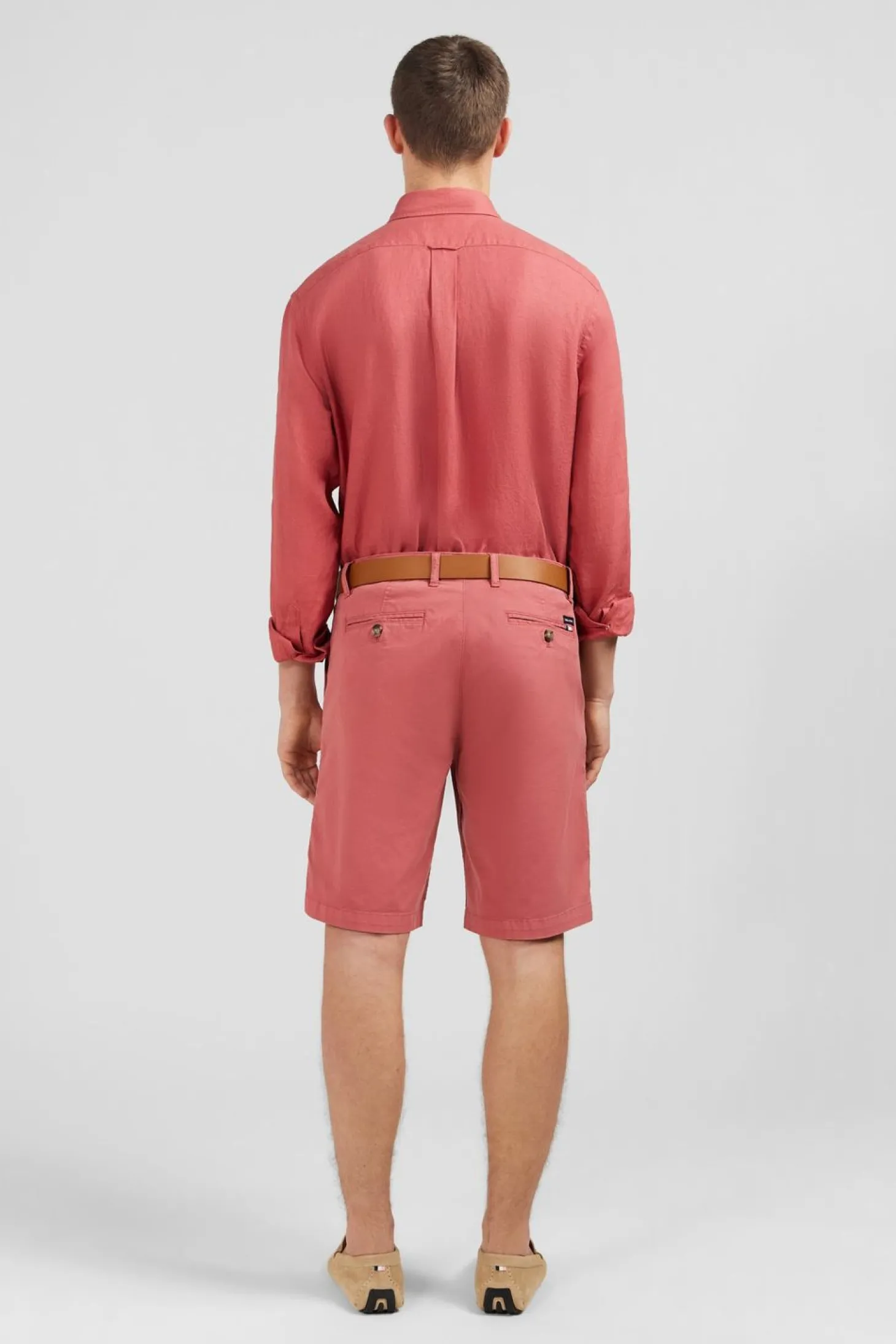 Chemise Unie Rouge Brique En Lin