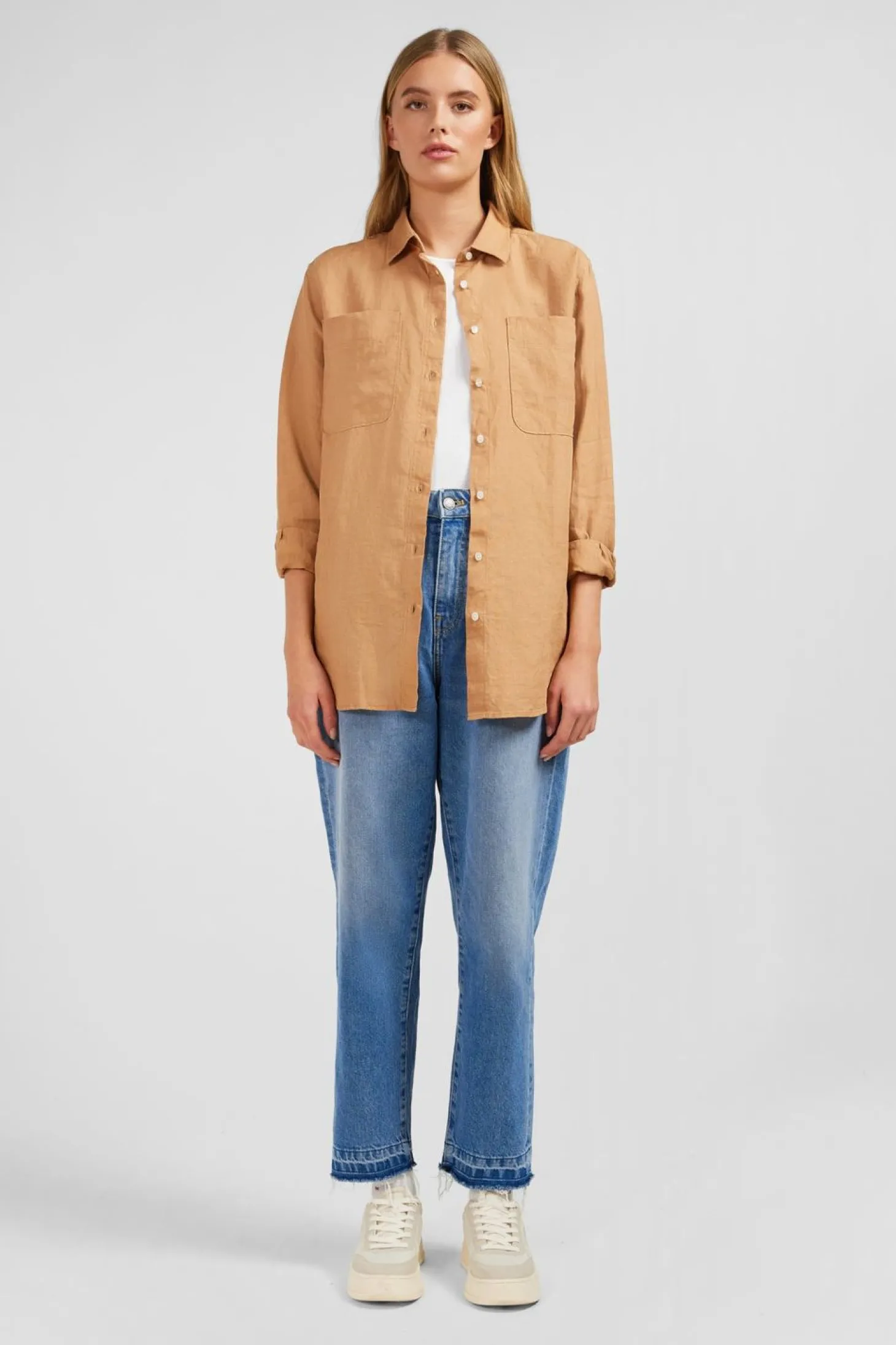 Chemisier Beige Uni