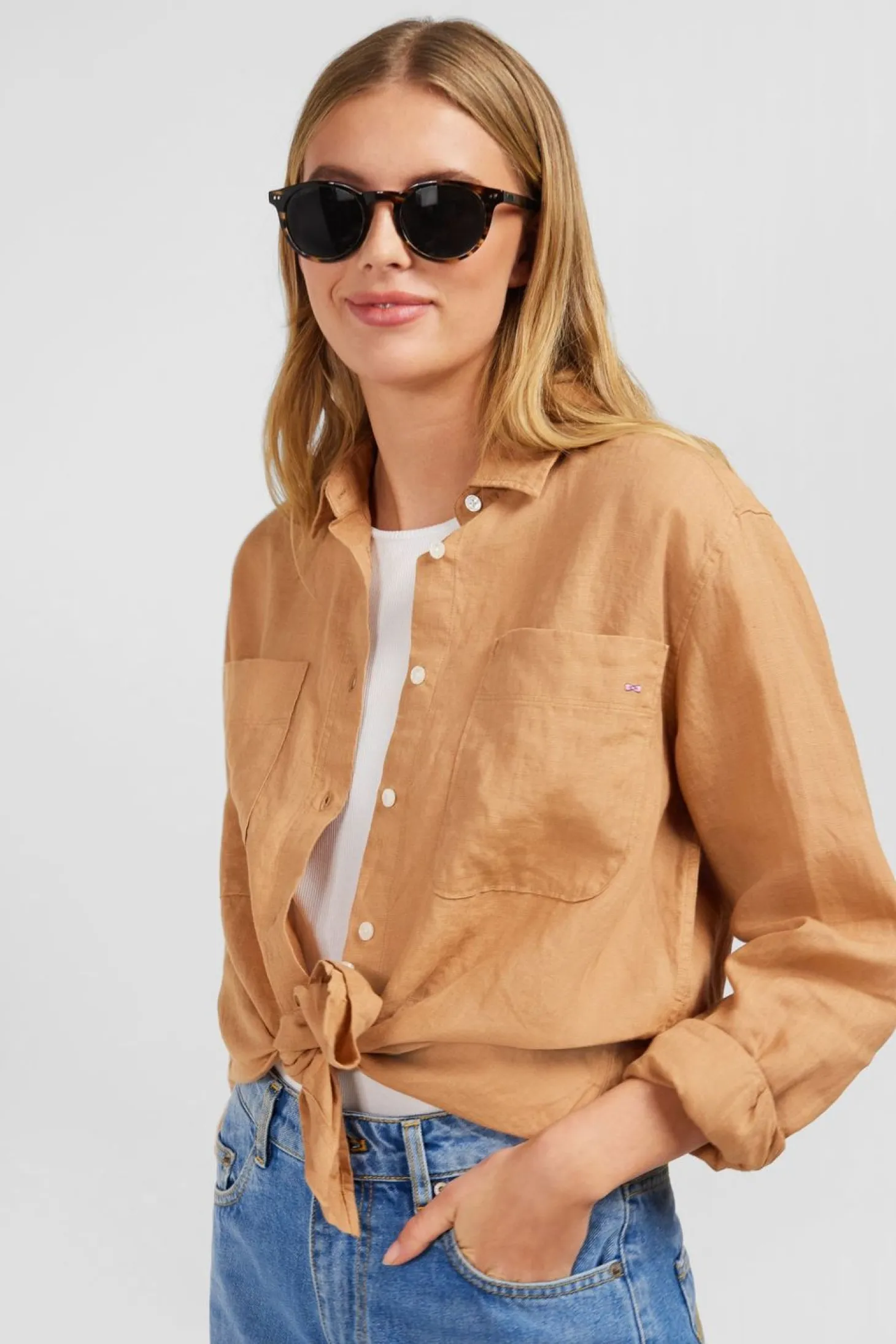 Chemisier Beige Uni