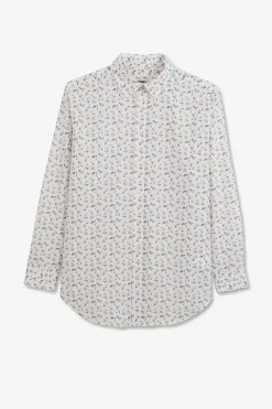 Chemisier Blanc A Imprime Exclusif Fleuri