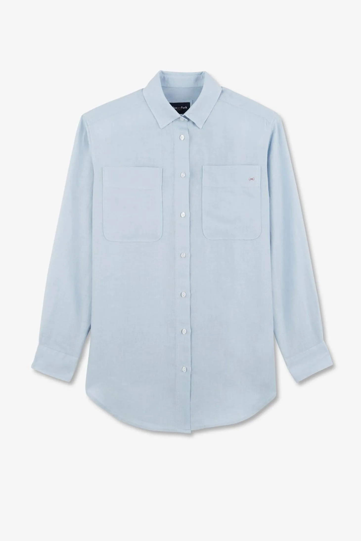 Chemisier Bleu Clair Uni