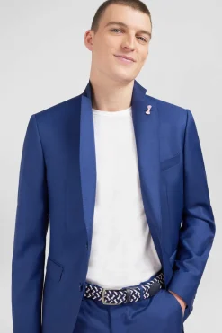 Costume Regular En Laine Bleu