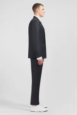 Costume Regular En Laine Gris Fonce