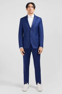 Costume Slim En Laine Bleu