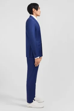 Costume Slim En Laine Bleu
