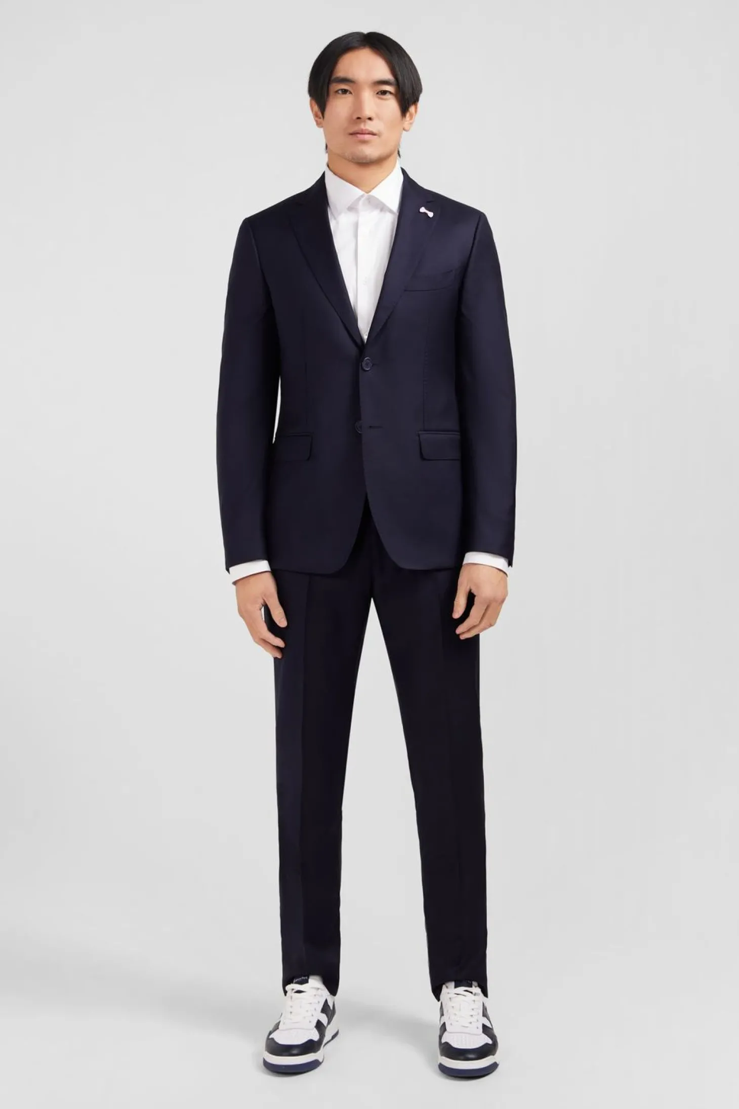 Costume Slim En Laine Bleu Marine