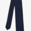 Cravate Bleu Fonce A Micros-Motifs Exclusifs