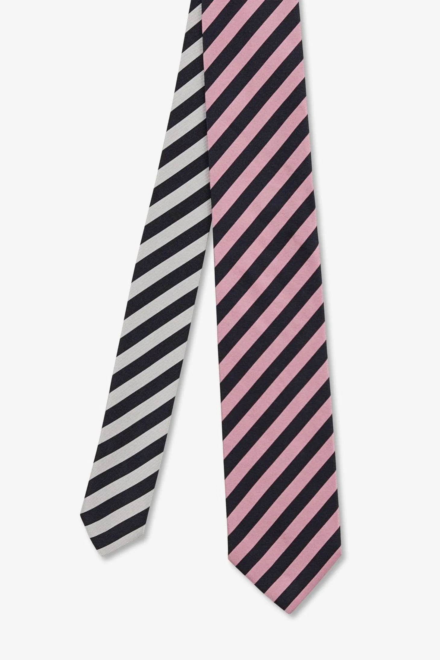 Cravate Rose A Rayures Tricolores