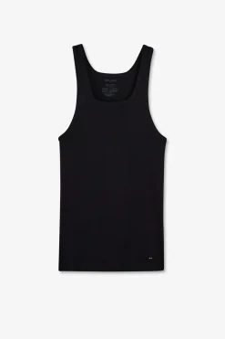 Debardeur Uni En Coton Stretch Marine