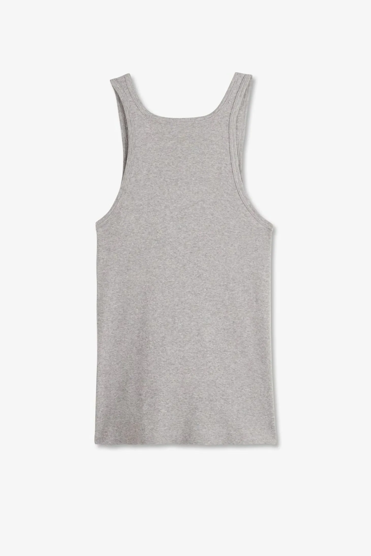 Debardeur Uni En Coton Stretch Gris