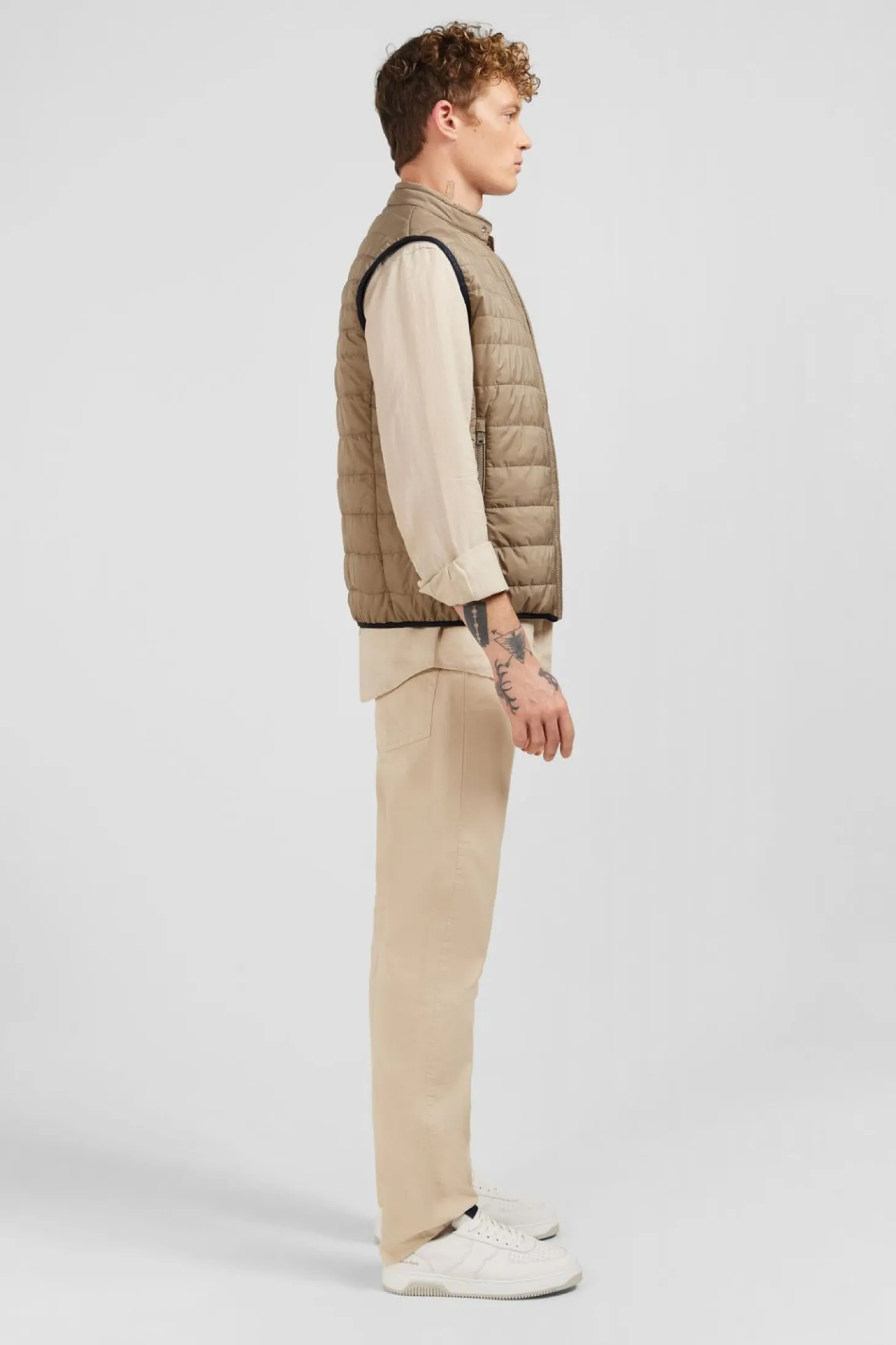 Doudoune Beige Sans Manches