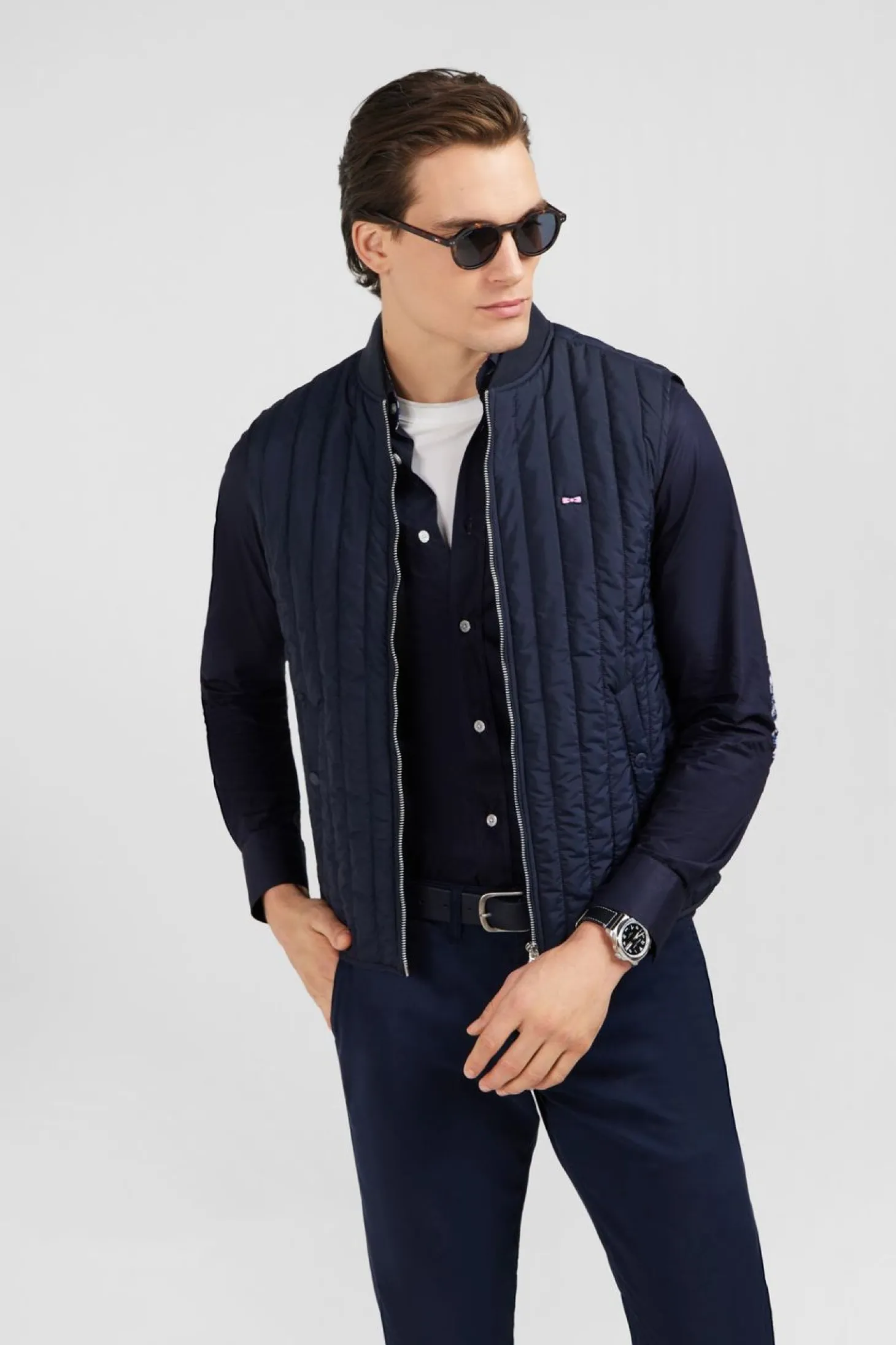 Doudoune Bleu Marine Sans Manches