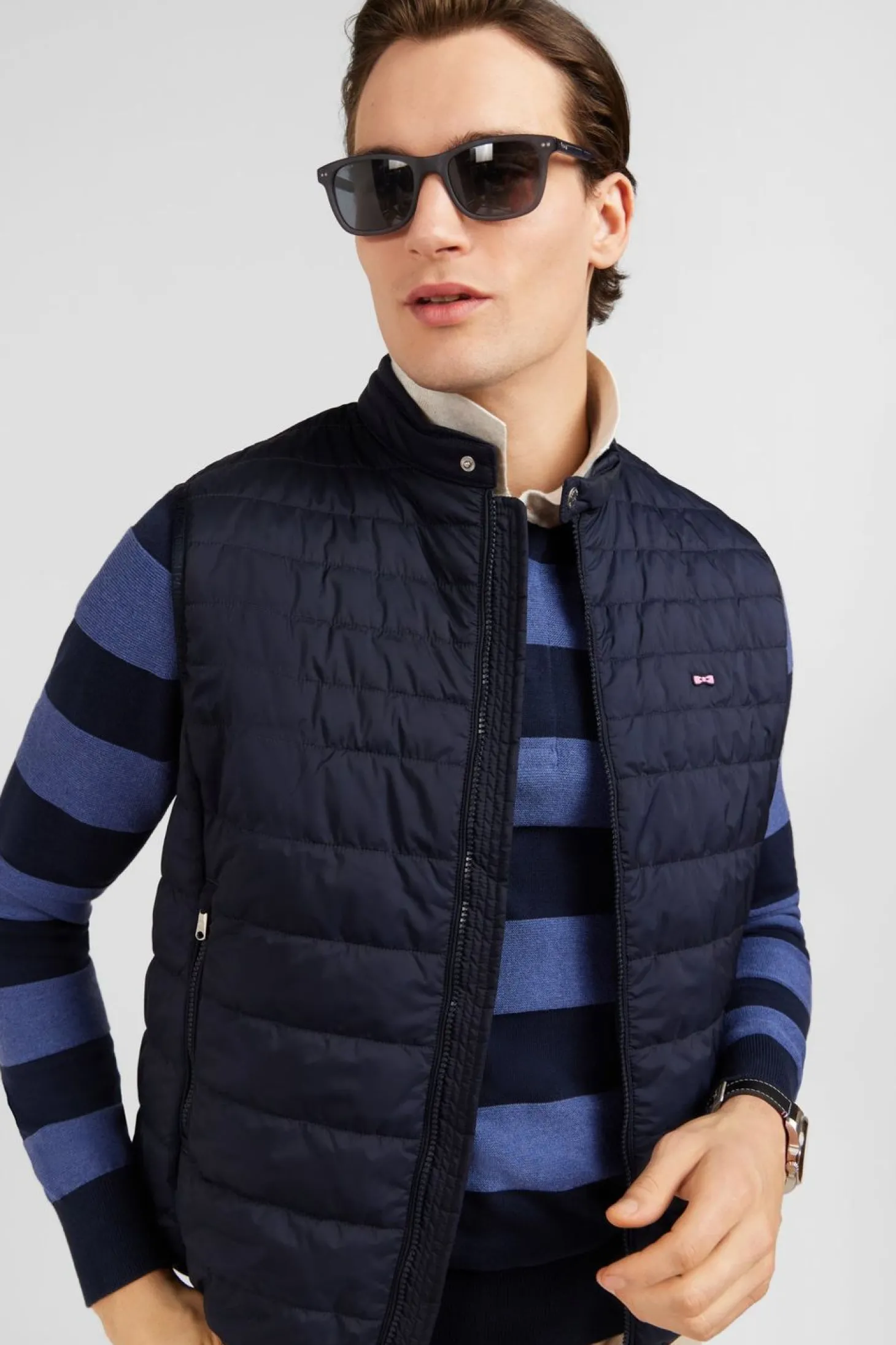 Doudoune Bleu Marine Sans Manches