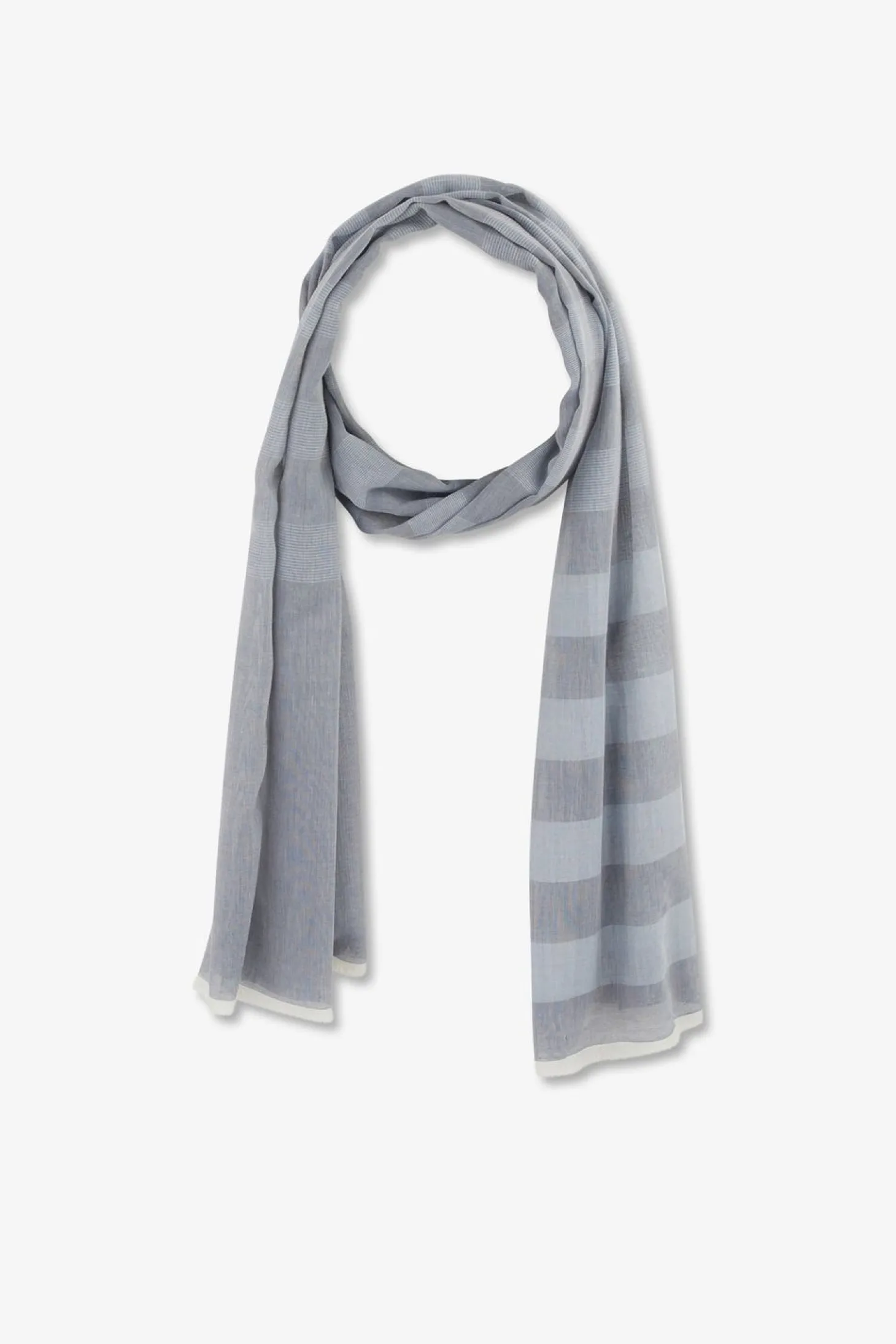 Echarpe Cerclee Bleu Gris