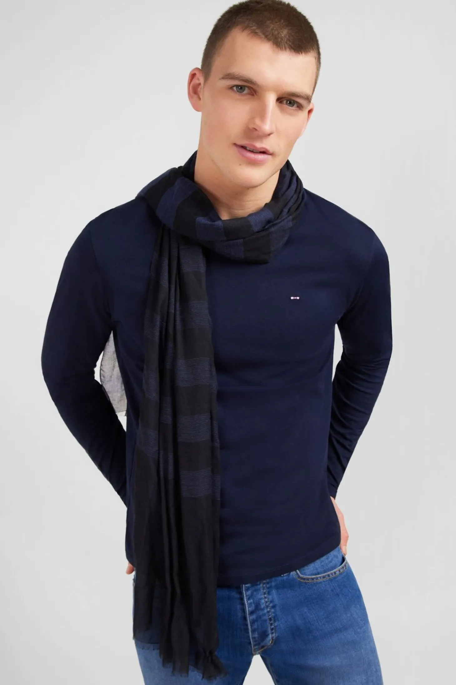 Echarpe Cerclee Bleu Marine
