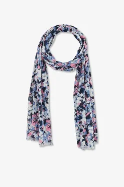 Echarpe En Coton Motifs Fleuris Exclusifs