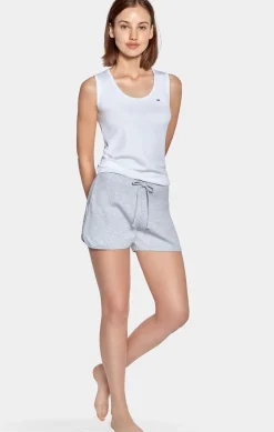 Ensemble Pyjama Court Gris En Coton Stretch