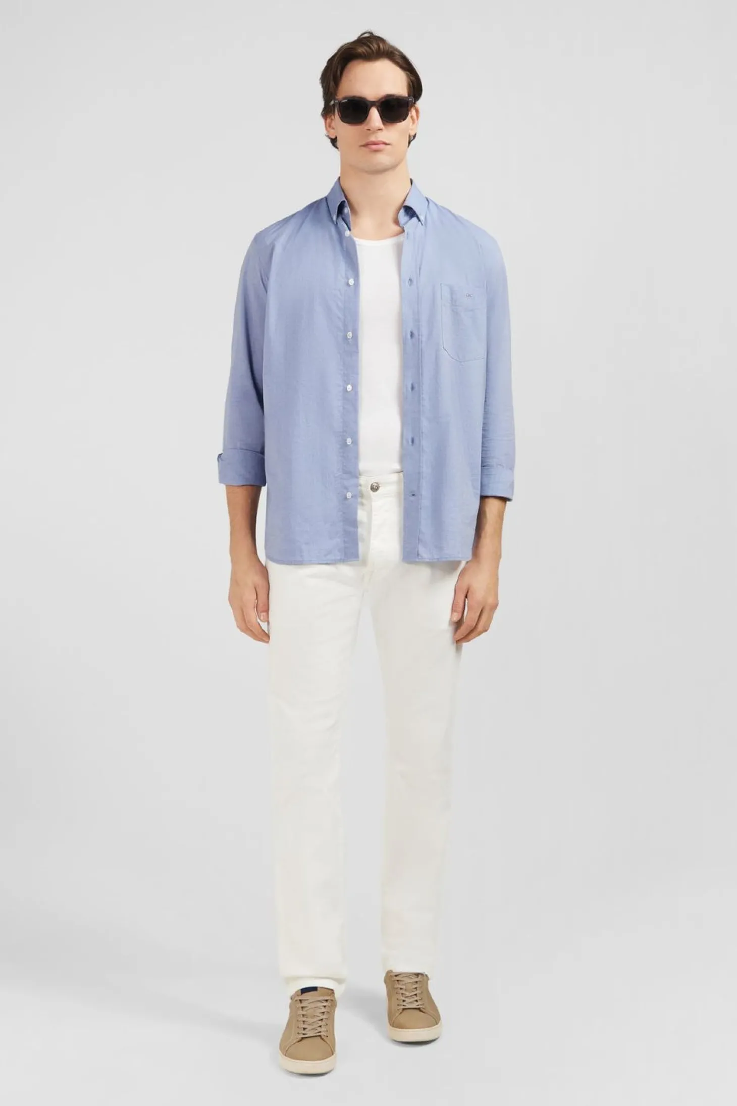 Jean Blanc En Coton Denim Stretch Coupe Regular