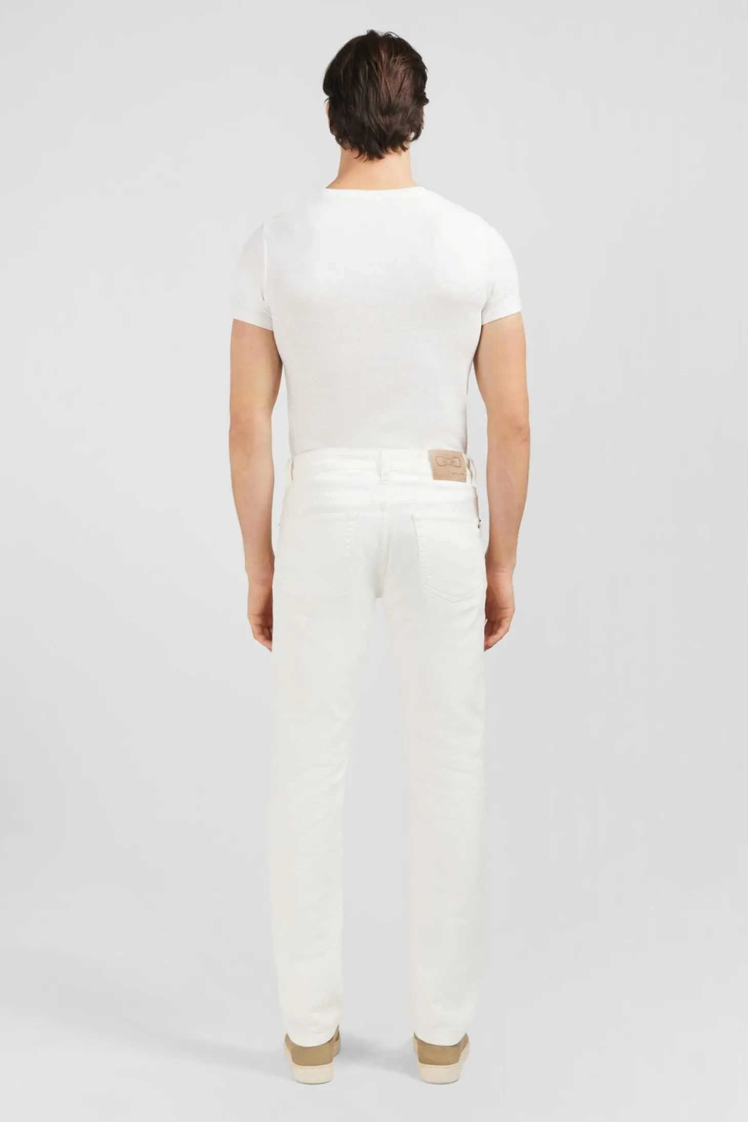 Jean Blanc En Coton Denim Stretch Coupe Regular