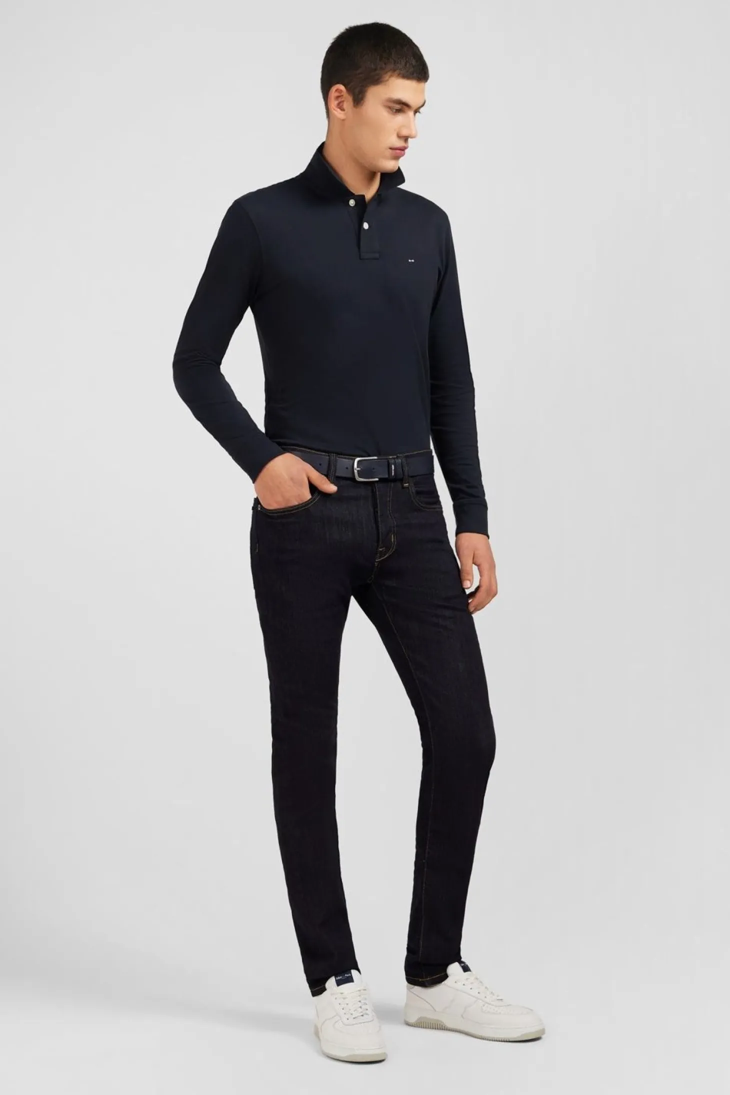 Jean Bleu Marine En Coton Extensible