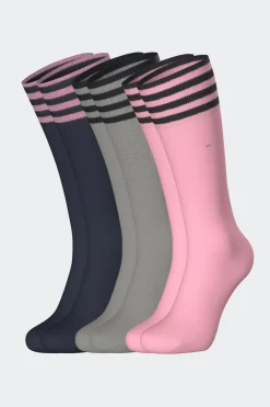 Lot De 2 Paires De Chaussettes Basses A Details Tricolores En Coton Stretch
