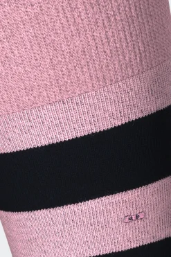 Lot De 3 Paires De Chaussettes Cerclees Rose En Coton Stretch