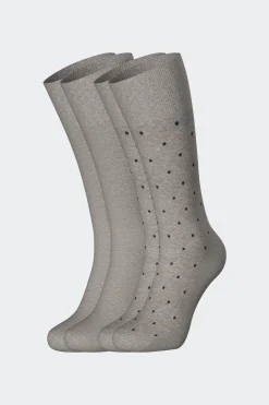 Lot De 2 Paires De Chaussettes Grises En Coton Stretch