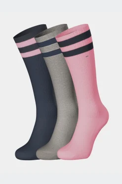 Lot De 3 Paires De Chaussettes Roses A Bords Cercles En Coton Stretch