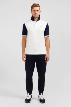 Maillot Blanc Colorblock A Broderie N°10 Au Dos
