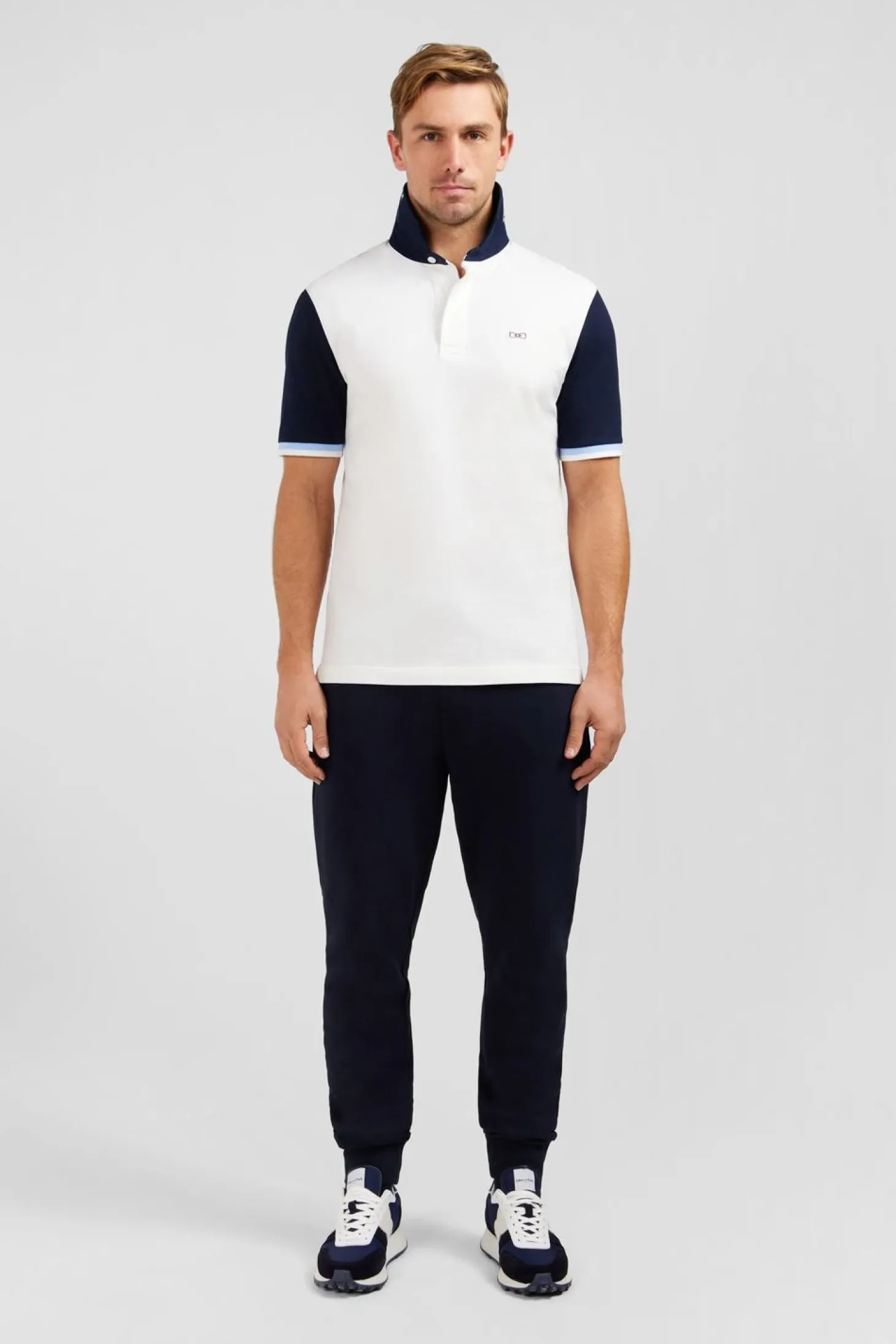 Maillot Blanc Colorblock A Broderie N°10 Au Dos