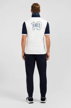 Maillot Blanc Colorblock A Broderie N°10 Au Dos