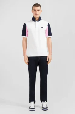 Maillot Blanc Colorblock A Broderie N°10 Au Dos