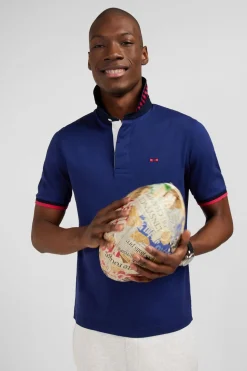 Maillot Bleu A Broderies Noeuds Papillon Au Dos