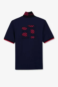 Maillot Bleu A Broderies Noeuds Papillon Au Dos