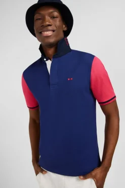 Maillot Bleu Colorblock A Broderie N°10 Au Dos