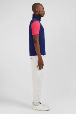 Maillot Bleu Colorblock A Broderie N°10 Au Dos